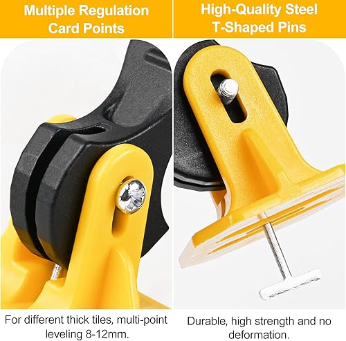 Miniatura 6 de Sistema de nivelación de baldosas Pro Tools Kit de espaciadores de azulejos, 100 compuestos de nivelación de suelo reutilizables, ajustables, se