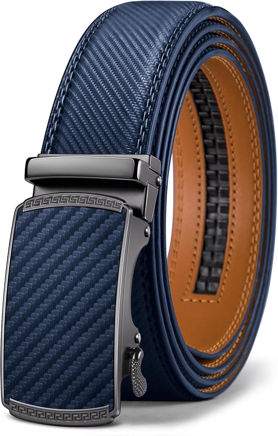 - Genuine Leather Belt for Men with Autolock Buckle - Micro Adjustable Belt Fit Everywhere | Formal & Casual | Elegant Gift Box