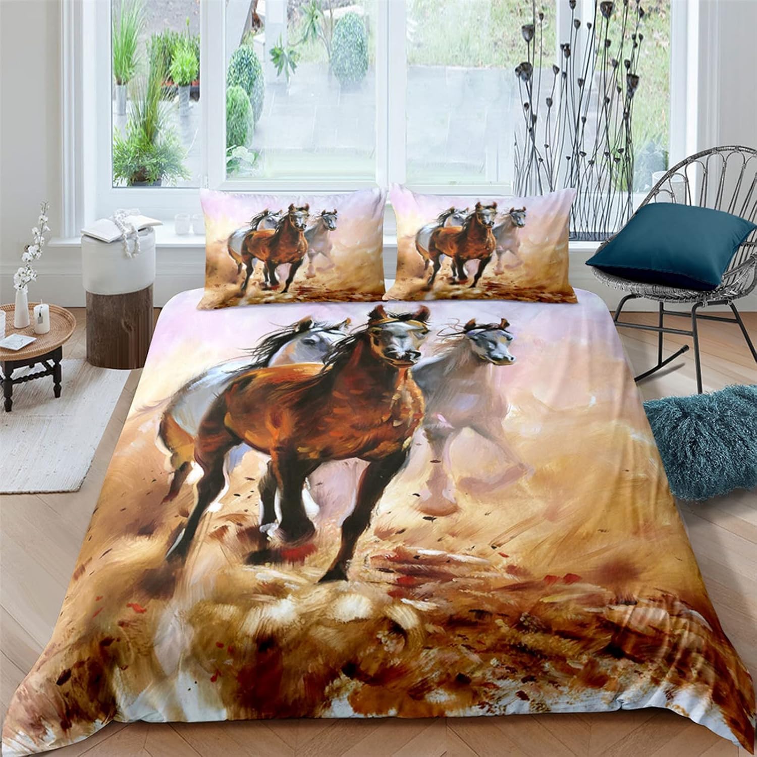 Housse de couette microfibre hypoallergénique anti-acariens lit cheval 260x240