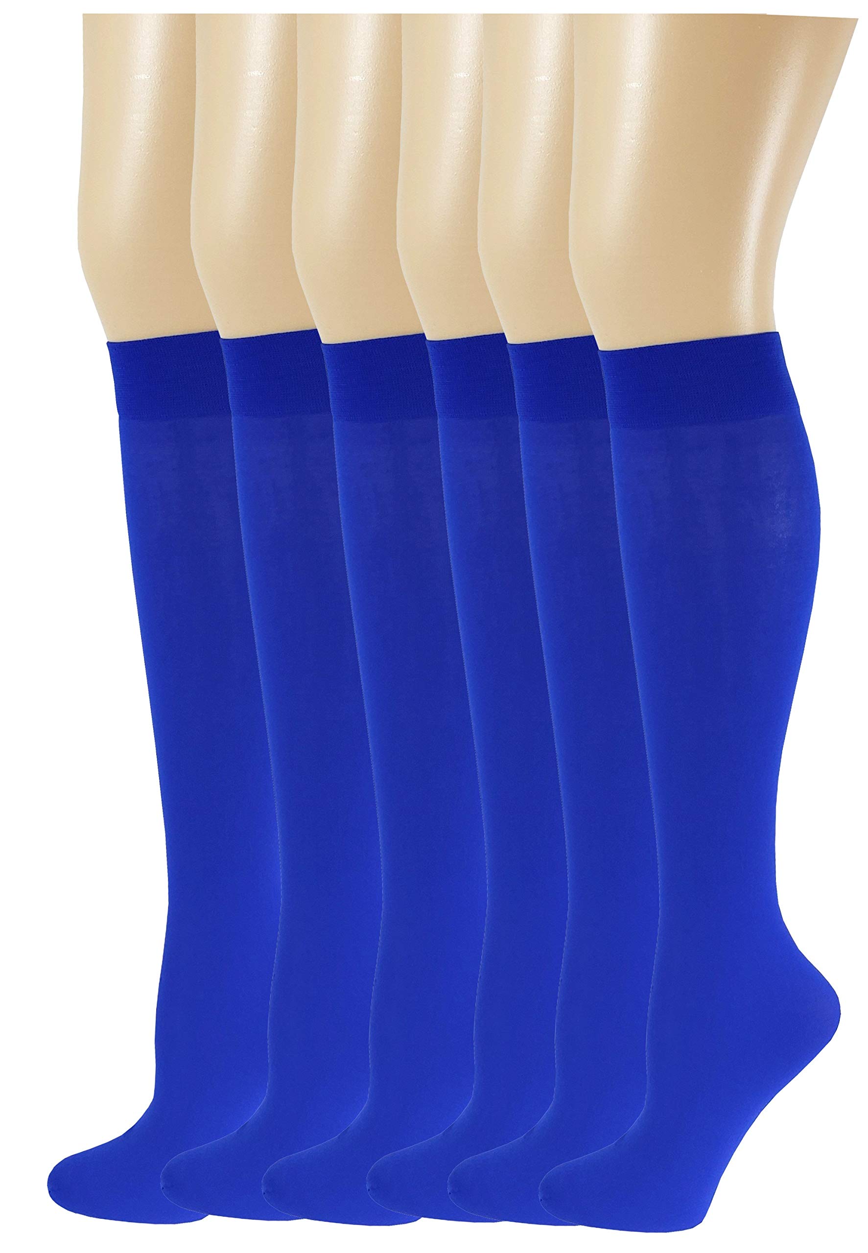 SUMONA 6 Pairs Women Opaque Stretchy Spandex Knee High Trouser Socks