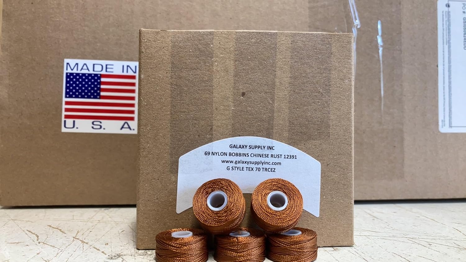 Bobbins Style G Black/White/Beige/Nickel - 69 Nylon Tex 70 - Made in THE U.S.A (Gold Brown, 72 Pcs/Box)