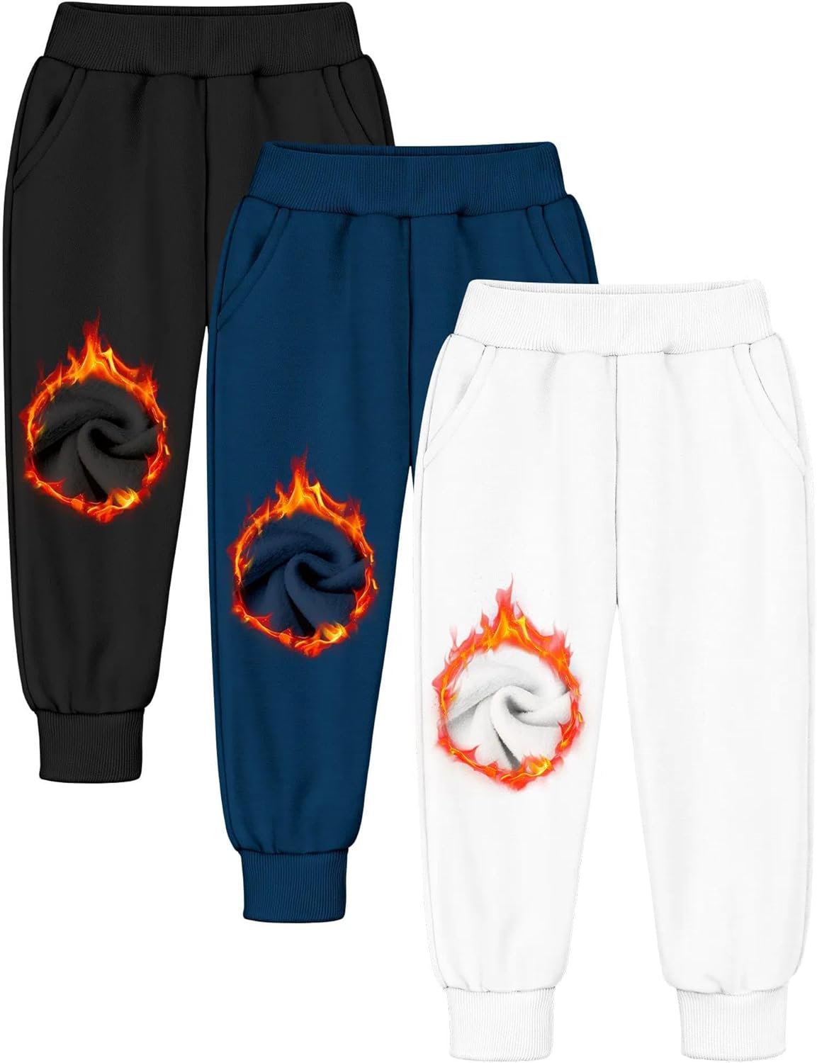 Boys Sweatpants Fleece Joggers for Boys Sweat Pants with Pockets Athletic Winter Tr...