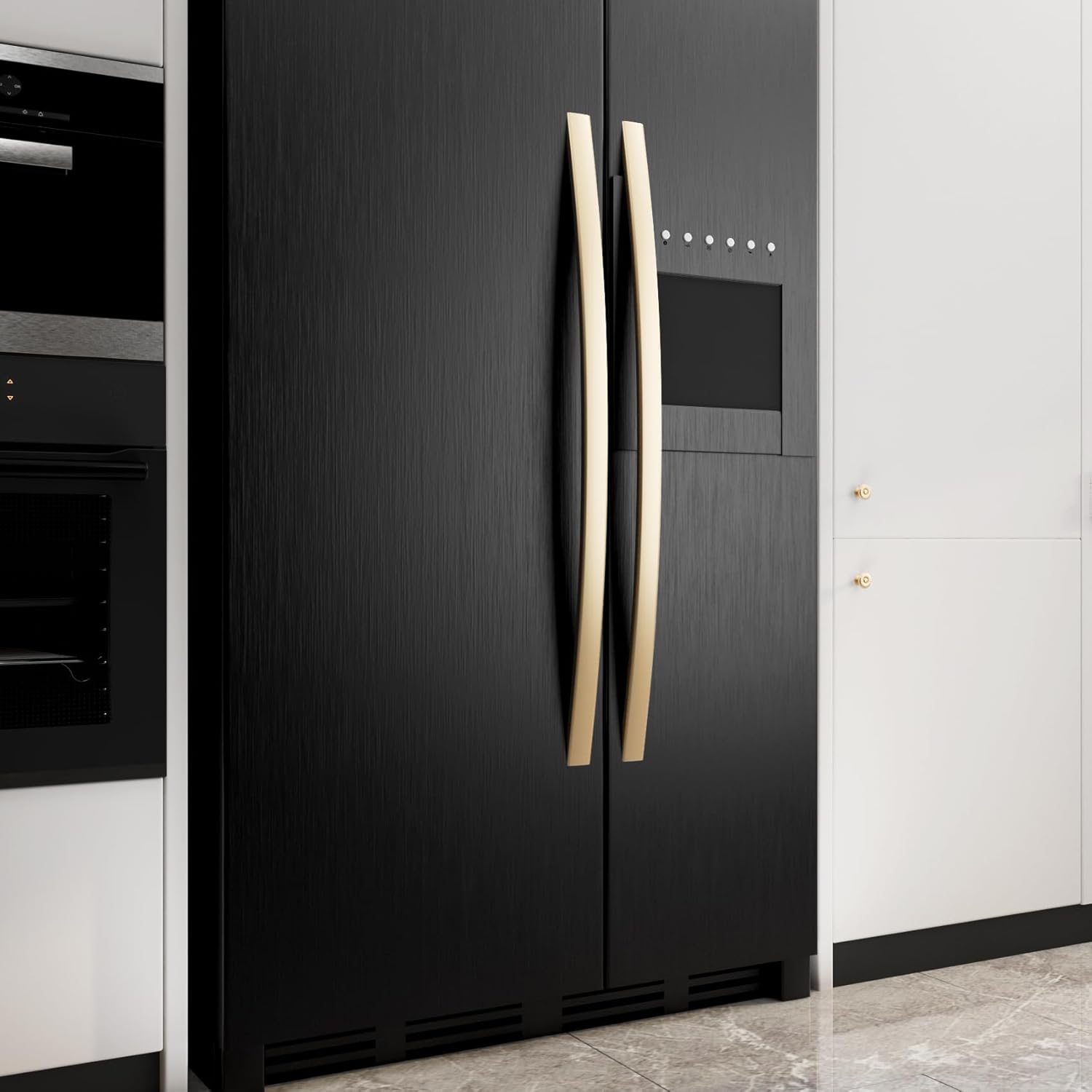 Yenhome 30"X200" Black Brushed Stainless Steel Contact Paper for Appliances Refrigerator Wrap Countertops Cabinet Black Metallic Peel and Stick Wallpaper for Kitchen Backsplash Removable Contact Paper