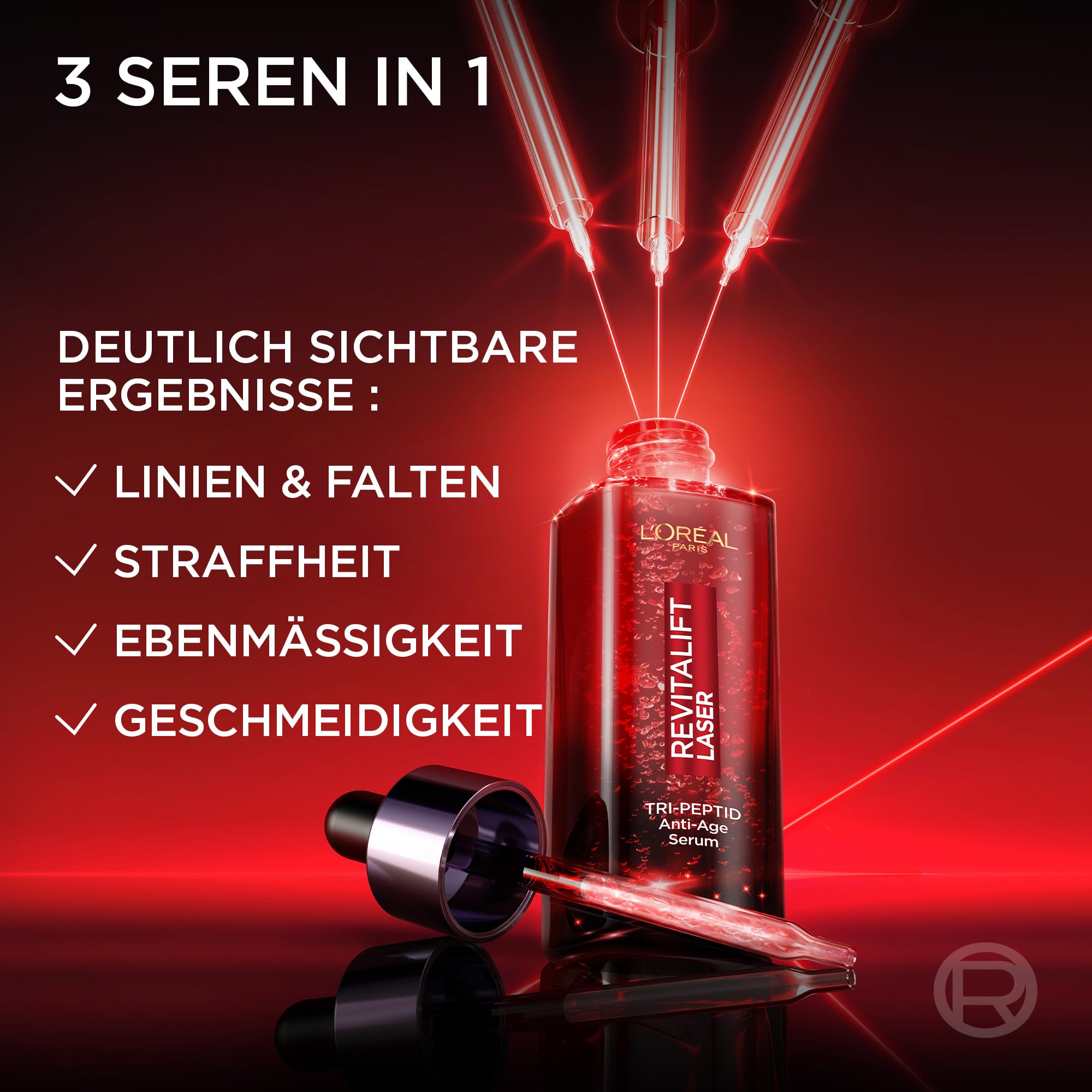 L'Oréal Paris Dreifach-Power Anti-Aging Set, Serum 30 ml und Tagescreme 50 ml, mit 3-fach Wirkung, gegen Falten, mit Pro-Retinol, Hyaluron und Vitamin C, Revitalift Laser, Amazon Exklusiv