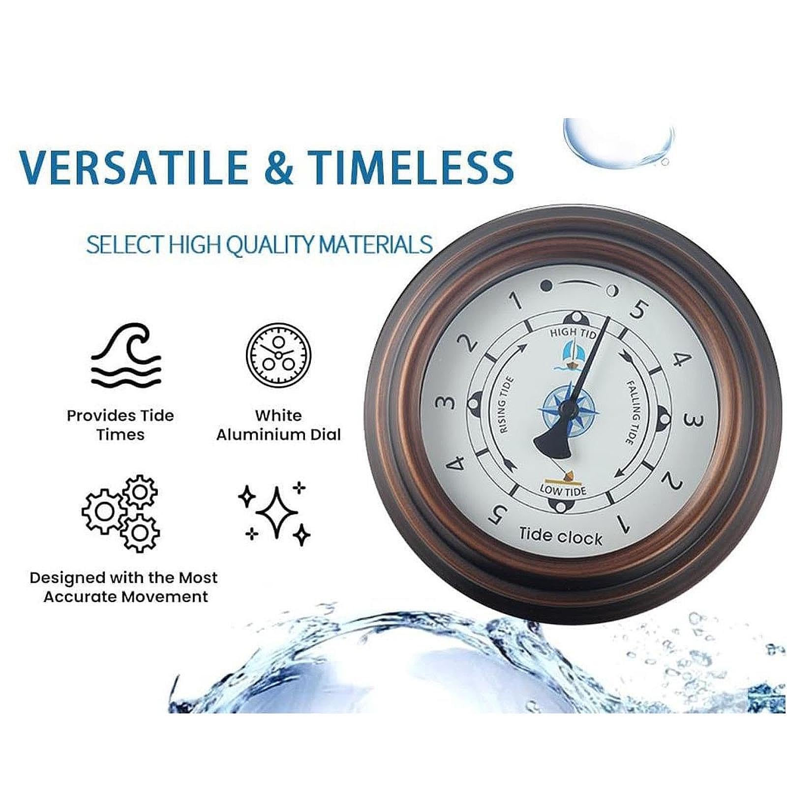 Horloge Murale Nautique, Silencieuse, Instrument de Navigation, Précise, Diamètre 230 Mm, Décorative, Idéale pour