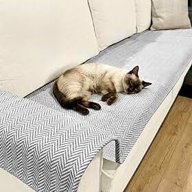 IMPERIAL SUPORTES Capa Protetora de Sofá Proteção de Pets I 100% Algodão Lavável em Máquina I Tamanho 2,50m x 0,65m (Zig Zag Cinza)