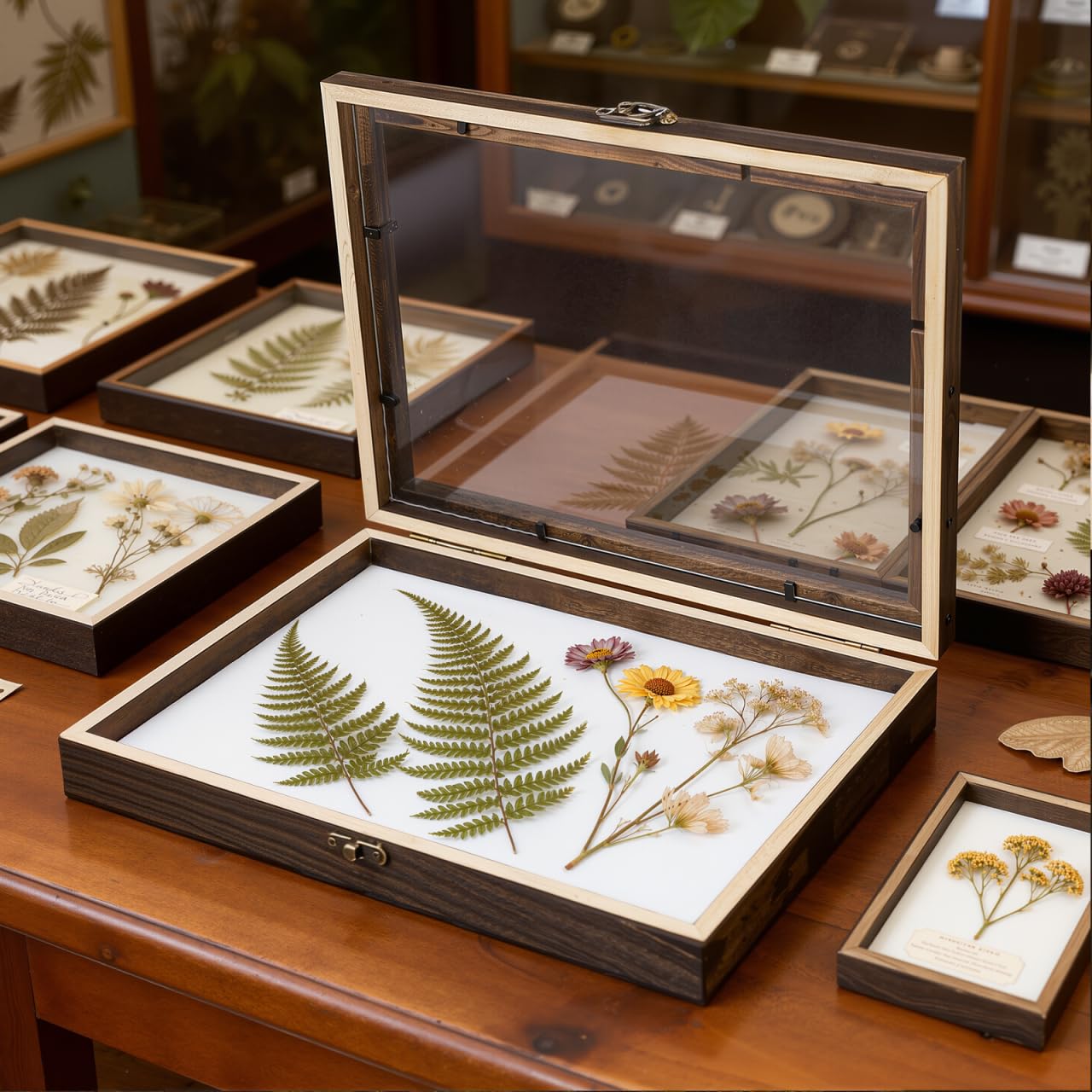 Gatuida 1 Set Box Insect Specimen Box Shadow Boxes Shadowbox Kit Insect Netting for Gardens Display Frame Curiosity Cabinet Arrowhead Display Case Insect Specimen Case Exhibit Wooden