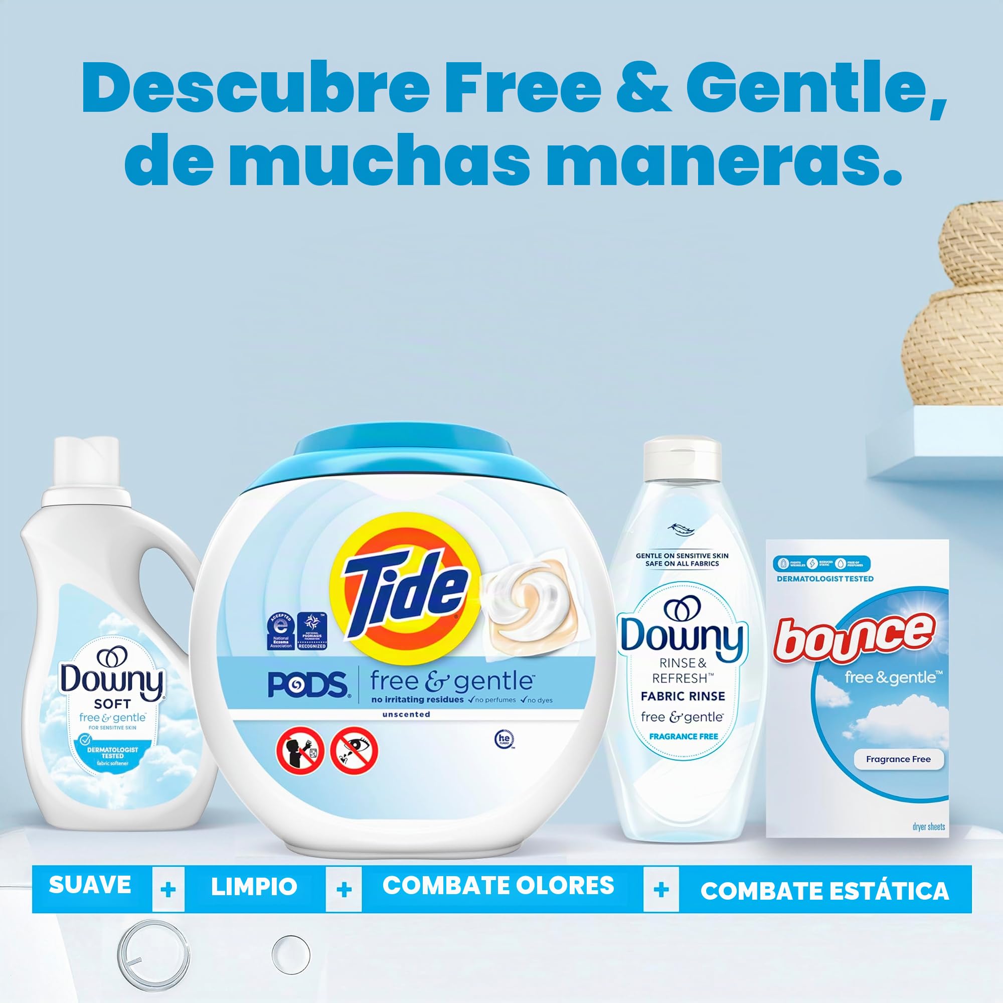 Tide Detergente para ropa, suave, 81 cápsulas, sin perfume e hipoalergénico, para pieles sensibles