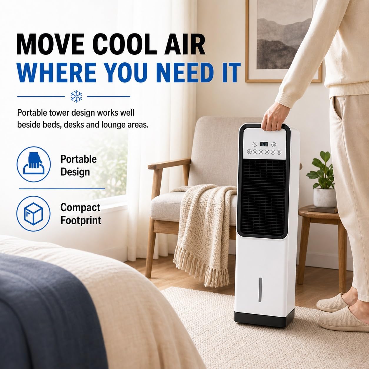 Climatizzatore Portatile 12000 Btu con Telecomando | Materiali Durevoli, Raffreddamento e Riscaldamento Mobile, Funzionamento Efficiente Dal Punto di Vis