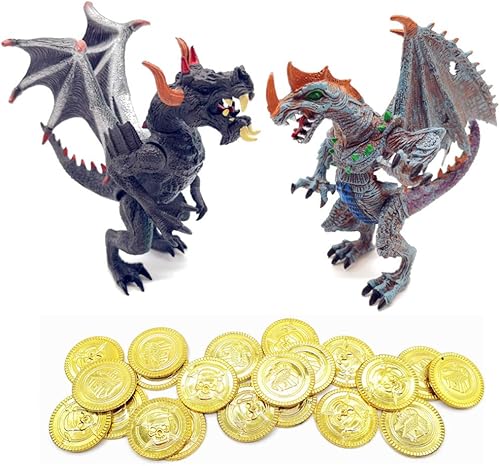 Miniatura 3 de Guaishou Ancient Dragon Knight - Figura de acción de 4 piezas con moneda dorada, 20 unidades