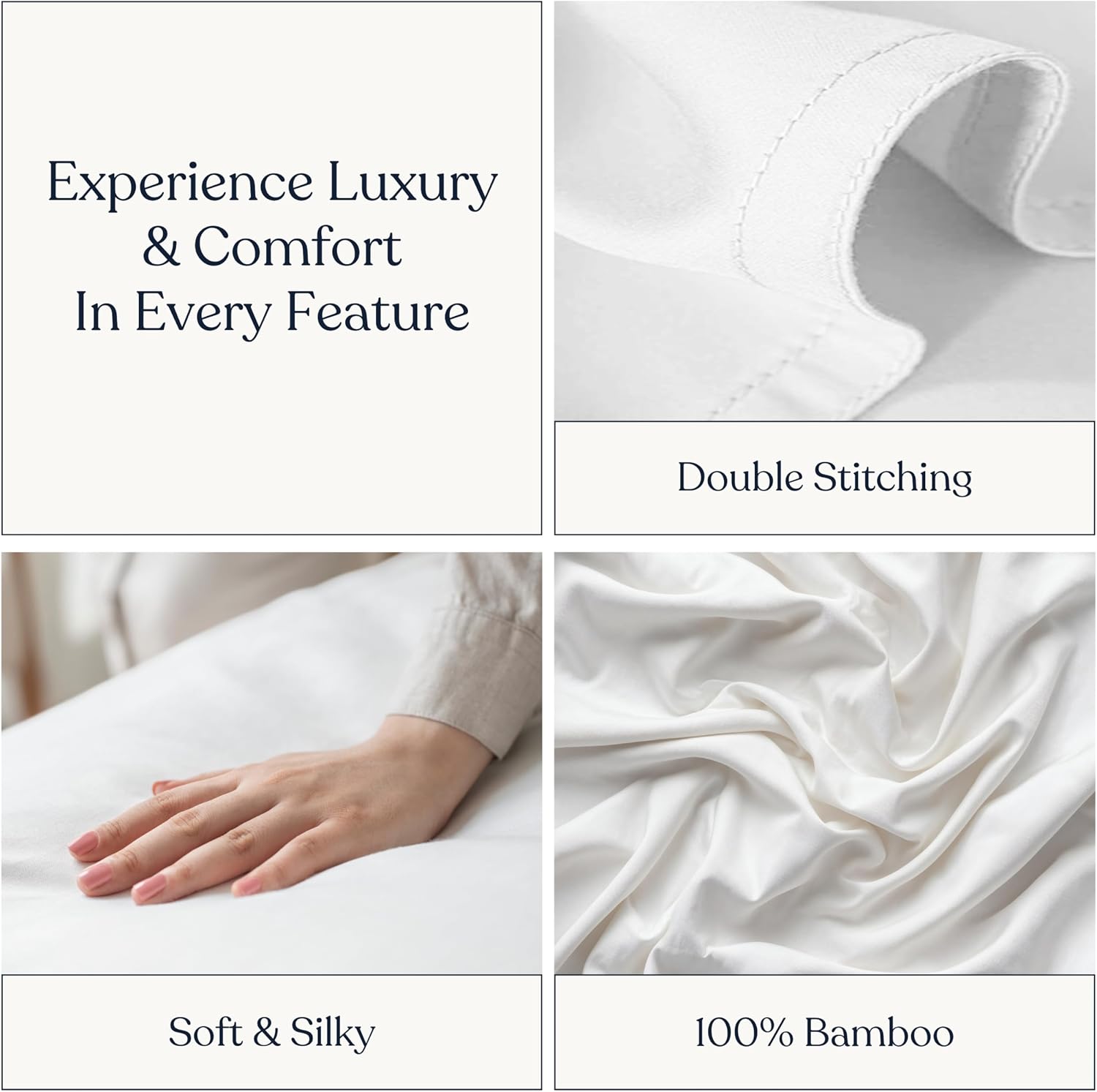 100% Organic Viscose Derived from Bamboo Flat Sheet, Ultra-Soft, Cooling, and Moisture-Wicking, Luxury Flat Bed Sheet for Hot Sleepers (White, Queen)