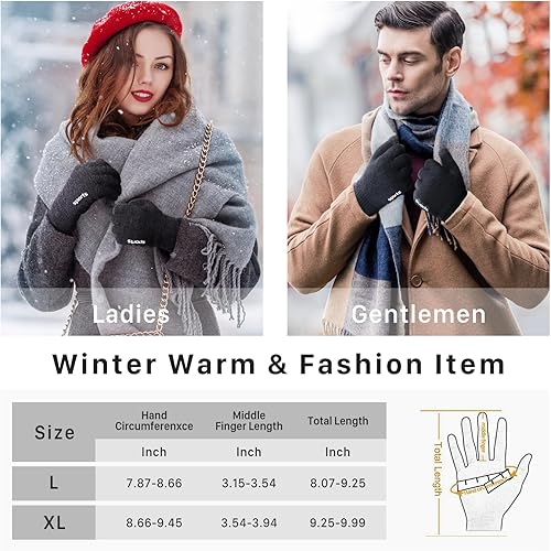 Miniatura 3 de Trifabricy Winter Gloves for Men Women - Wool Fleece Liner Touchscreen Gloves, Thermal Warm Winter Gloves for Cold Weather