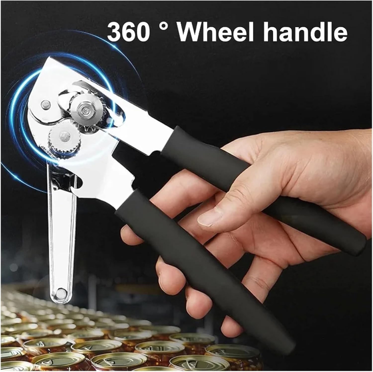 Stainless Steel Manual Can Opener Handheld With Long Handles