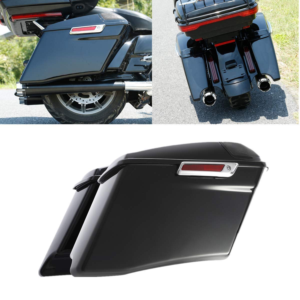 Amazon | TCT-MOTORPARTS 4インチ 拡張サドルバッグ リアフェンダーLED 
