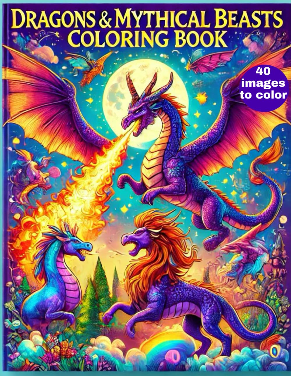 Dragons & Mythical Beasts Coloring Book: Fire-Breathing Creatures & Legendary Monsters!