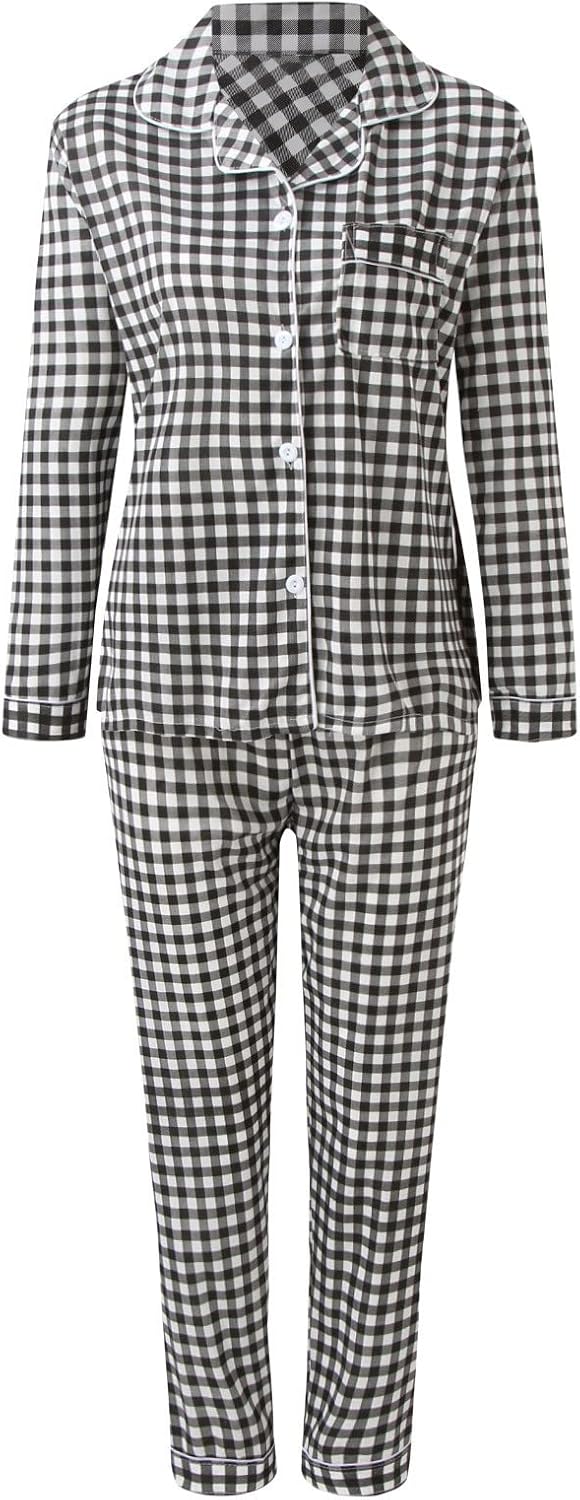 Womens Button Down Pajama Sets Soft Pajamas For Women Set 2 Piece Long Sleeve Cute Pjs Comfy Soft Lounge Sleepwear - Image 3