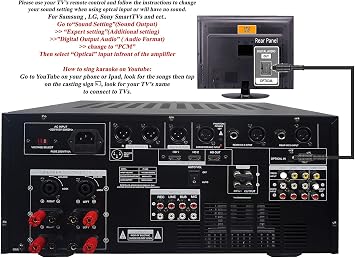 IDOlmain 6000W Mixing Amplifier IP-5900 and A Pair of High Tech Wireless Microphones UHF-X2D Karaoke Combo