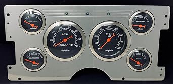 Dolphin Gauges 1988-1992 Chevy Truck 6 Gauge Dash Panel Set Black
