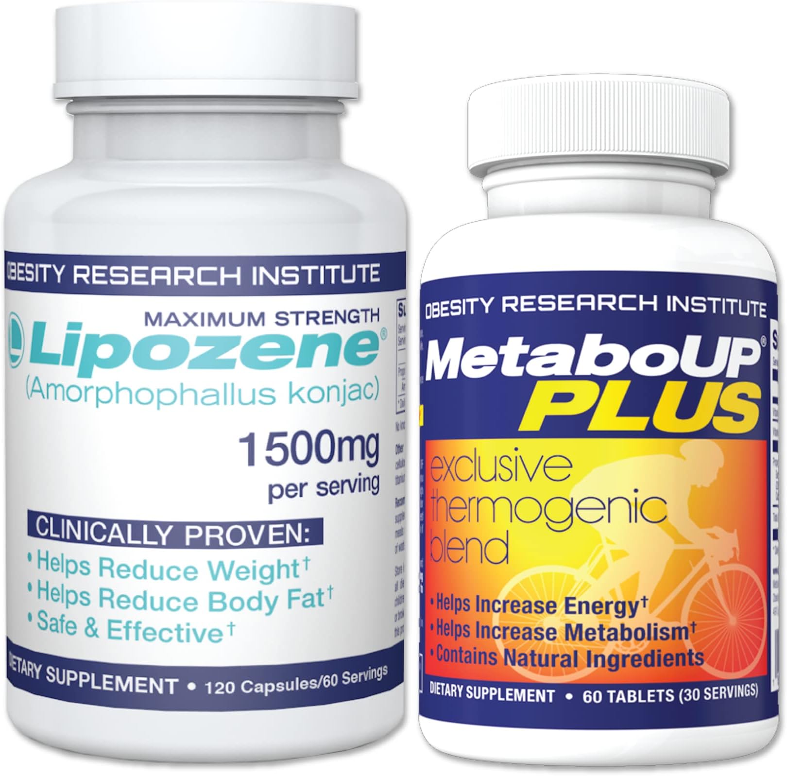 - Lipozene Fiber Supplement, 120 Capsules + MetaboUP Plus 60 Capsules | Weight-Management Fiber + Energy Support Bundle