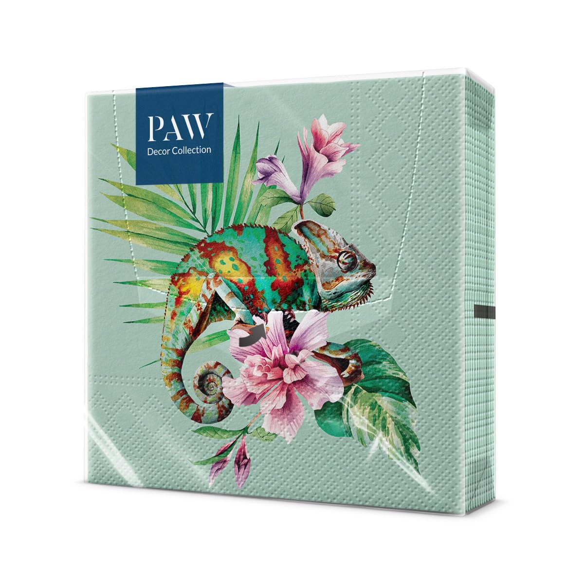 PAW - Paper Napkins 3 Layers (33 x 33 cm) I 20 Units I Perfect for Birthdays, Parties, Weddings, Communion and Celebrations I Coloured Paper Napkins I Chameleon Exotic