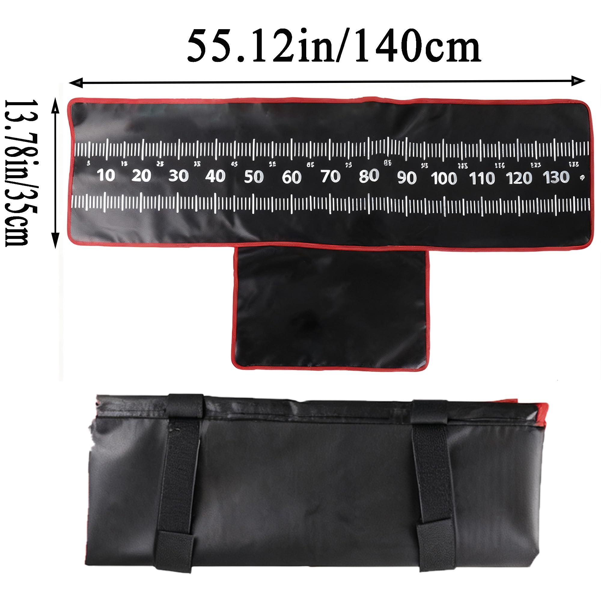 Angeln Enthaken Pad, Abhakmatte Angeln 130 * 35cm, Abhakmatte Angeln, Abhakmatte Angeln, Fishing Fisch-Maßband zum Angeln, Faltbare Karpfenmatte, leicht zusammenrollbar & Kantenschutz