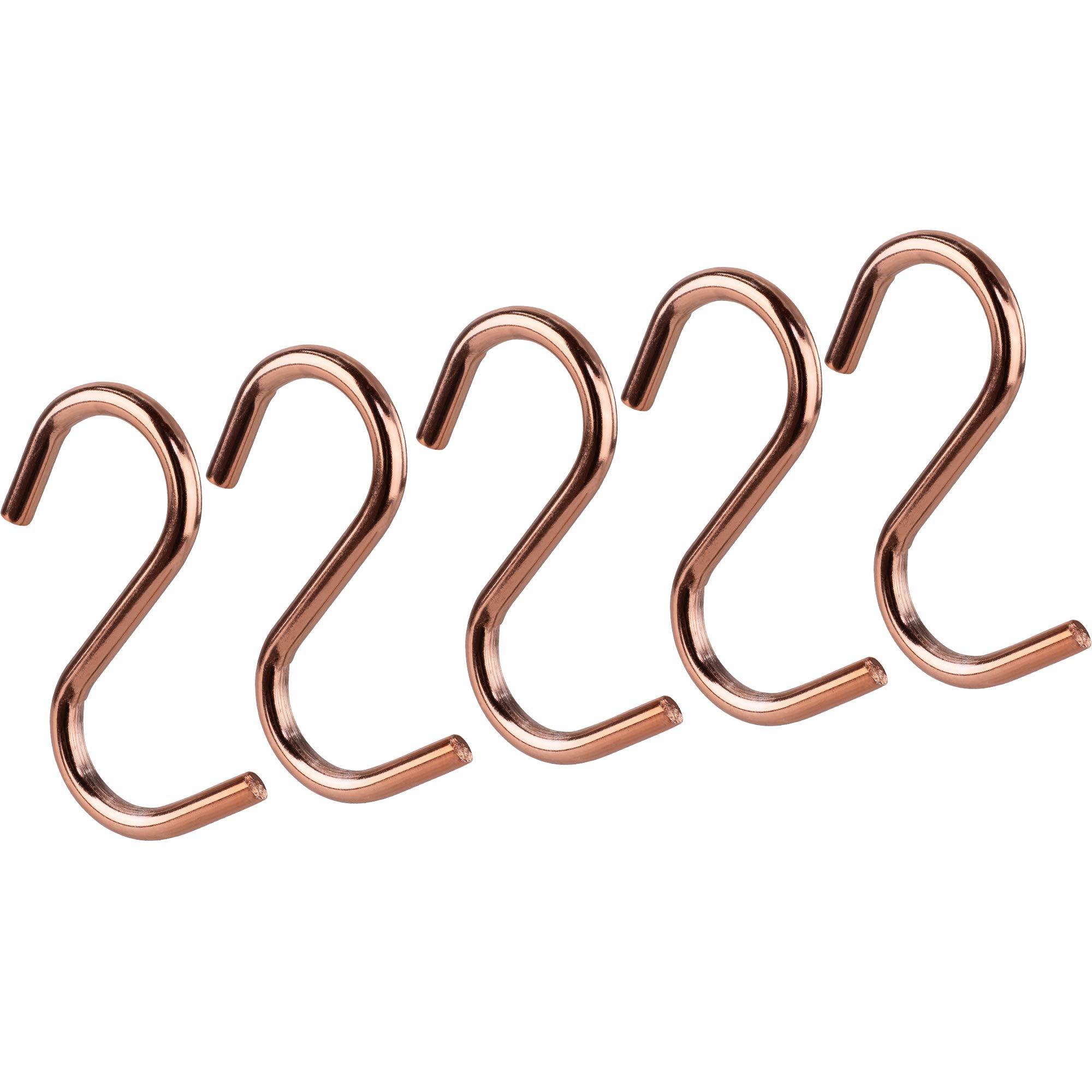 Gedotec S-Hook Burnished For Kitchen Utensils - Clothes - Universal Hooks For 16 Mm Pipe Diameter Metal Hooks For Clothes Cupboard - Pack Of 5 - Clothes Hooks For Railing Rail For Hanging