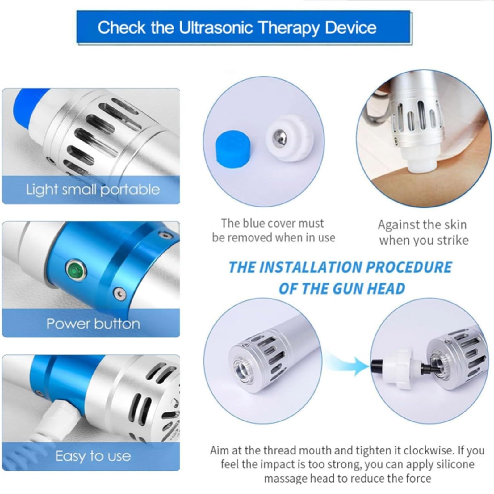 Máquina De Terapia De Ondas De Choque Instrumento De Terapia ED Portátil De Masajeador Muscular Adecuado Para El Tratamiento De La Disfunción Eréctil, Dispositivos De Relajación, Fácil De Usar