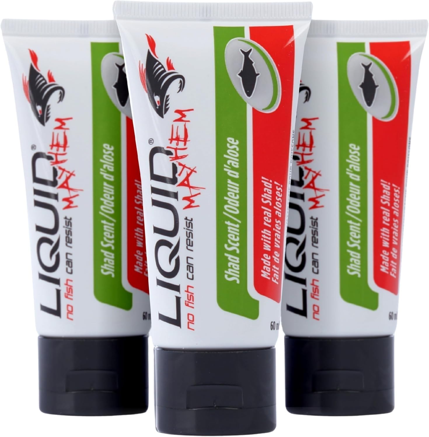 Liquid Mayhem Shad Fish Attractant Gel 60 ml / 2 oz · 60 Uses – Real Anchovy Bait & Aminos | UV-Enhanced Long-Lasting Gel – All Lure Types
