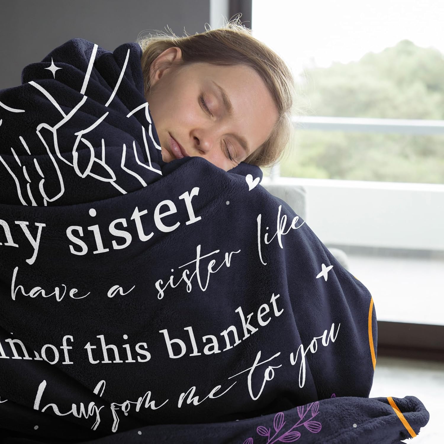 Sisters Gifts from Sister Blanket 60"x50", Sister Birthday Gifts, Gift for Sis-TER, to My Sisters Present, Christmas Birthday Party Ideas Decoration Throw Blankets for Girls Women Big Sis - Image 4