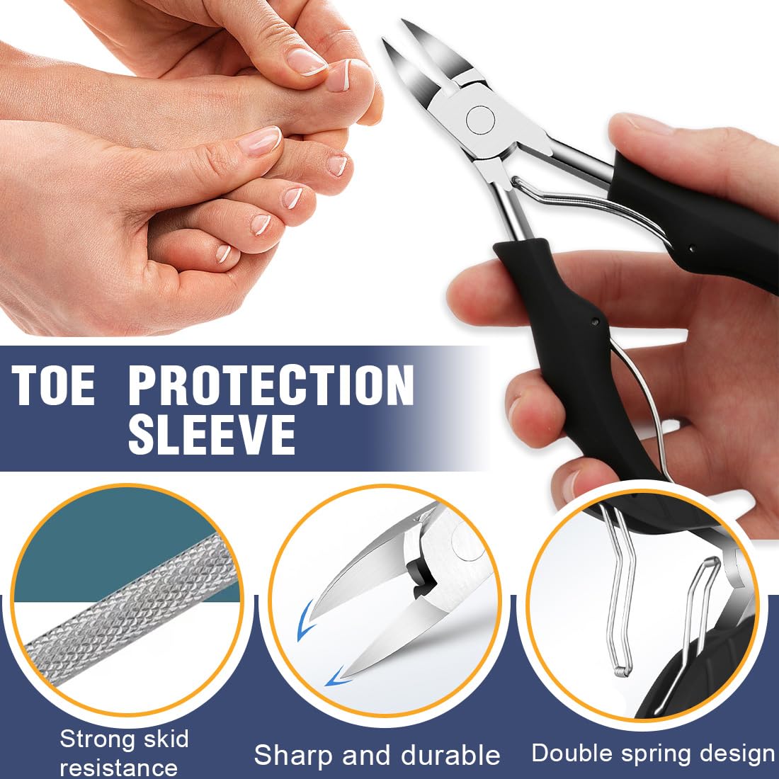 Taglia Cuticole Professionale, Tronchese Per Unghie Spesse Incarnite con Spingi Cuticole,Tronchese Unghie, Tronchesino Tagliaunghie Professinale, per Unghie Spesse e Dure Pedicure e Manicure Strumenti