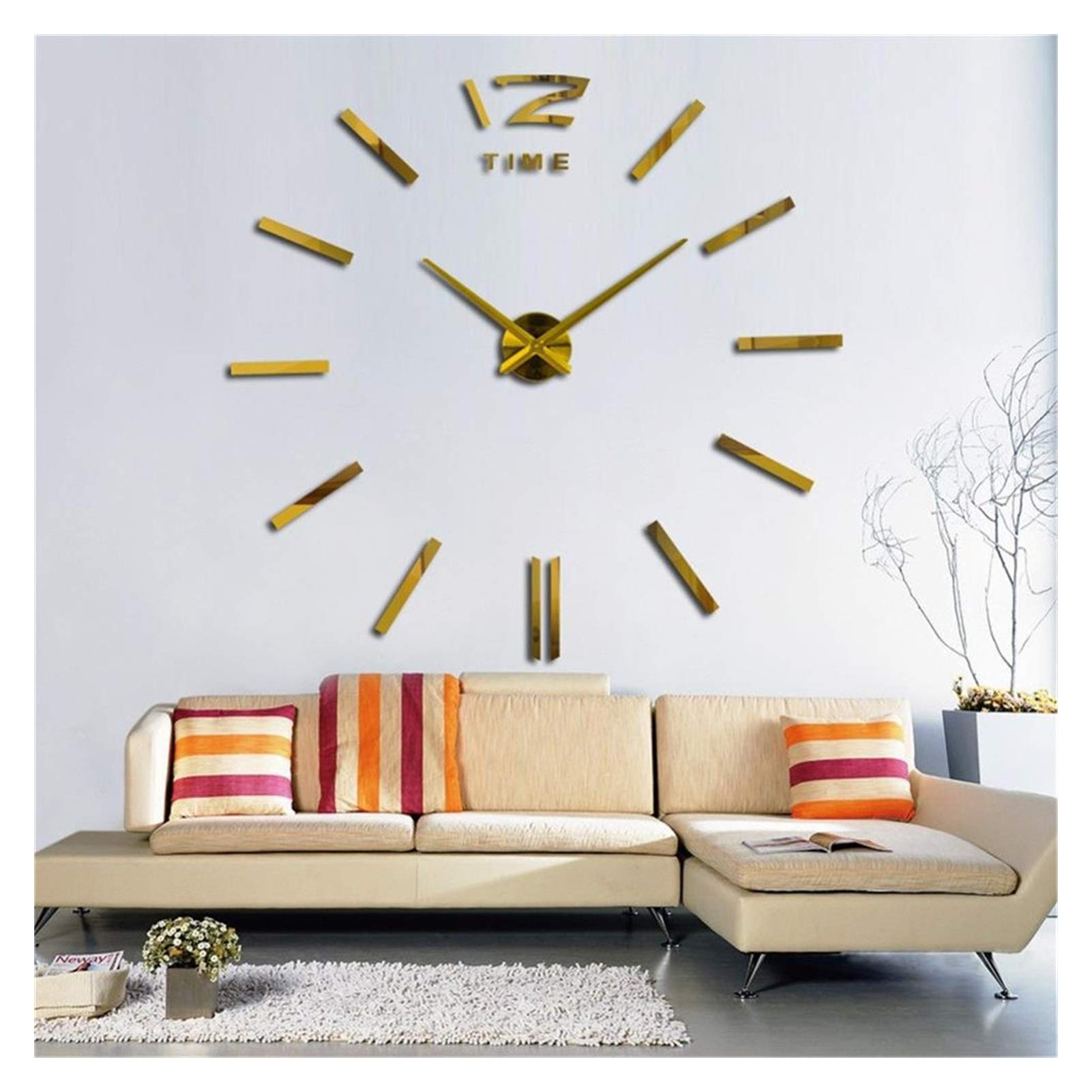 Miniature Clock Stick On Metal Sticker/3D DIY Clock Wall Clocks For