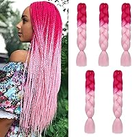 Vista 52 de Benehair 1 paquete de 1 paquete de extensiones de cabello trenzado de 24 pulgadas, extensiones de cabello sintético de alta temperatura, extensiones