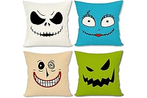 Linen Nightmare Before Christmas Pillow Covers Set of 4
