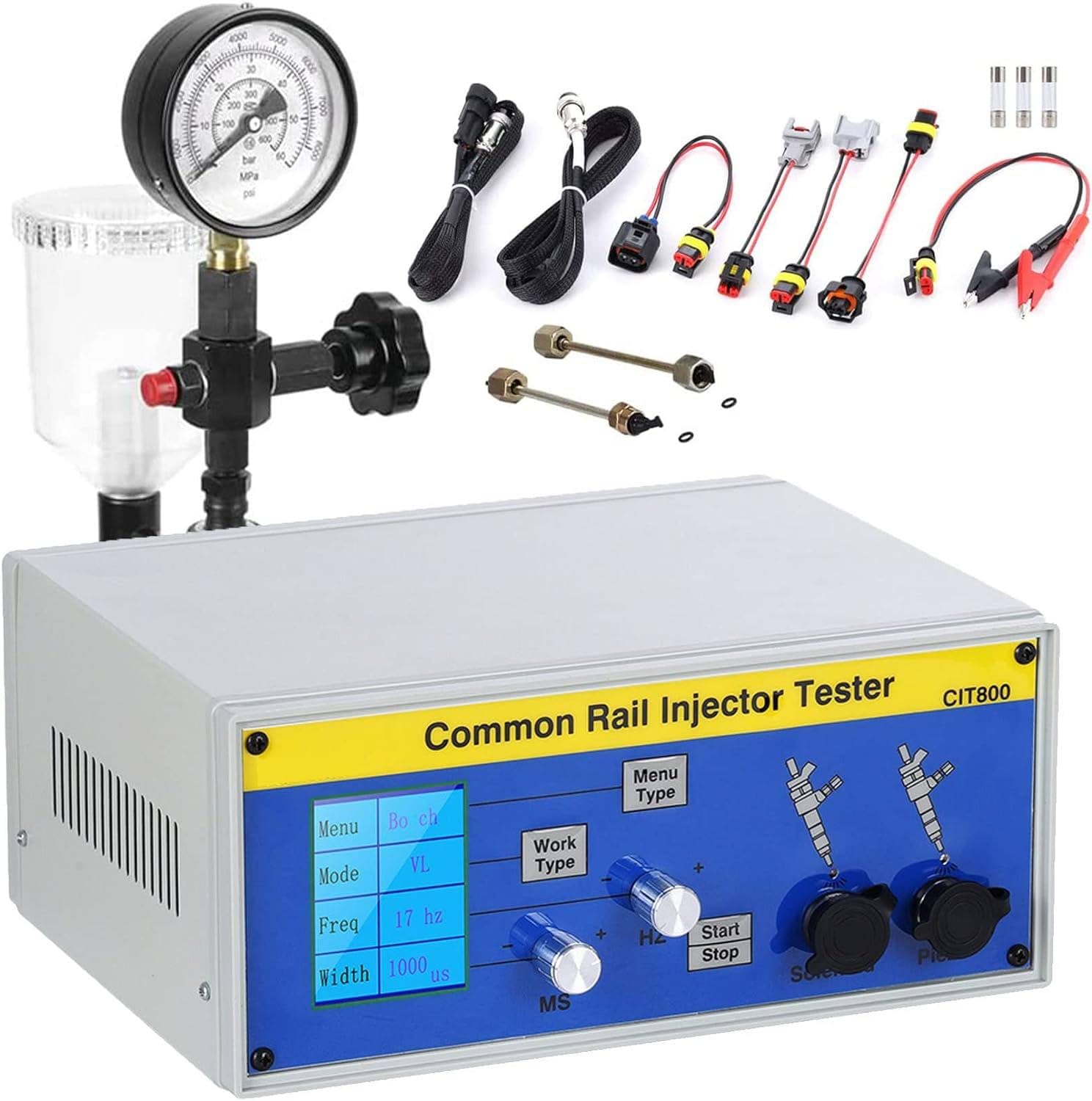Tester Multifunzione per iniettori Common Rail, Tester per iniettori Common Rail CIT800, S60H Fuel Injector Nozz, Kit Tester per iniettori Common Rail