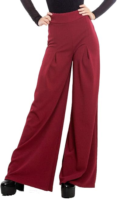 Toocool - Pantalones Palazzo Mujer Elegantes Pinces Flare Cintura Alta  Invierno VI-3797 burdeos M: Amazon.es: Ropa