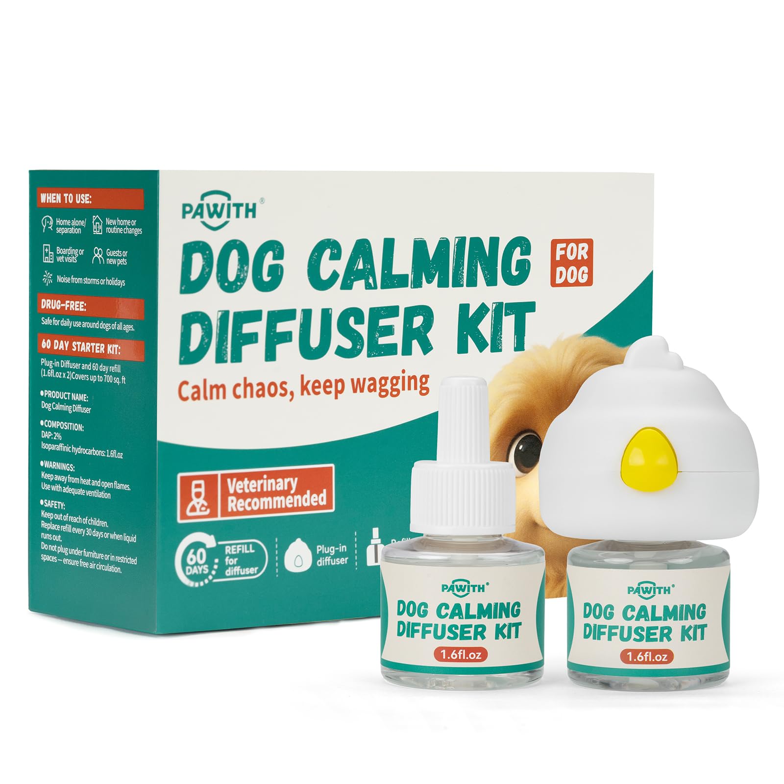Pawith 60-Day Dog Calming Diffuser with Pheromones