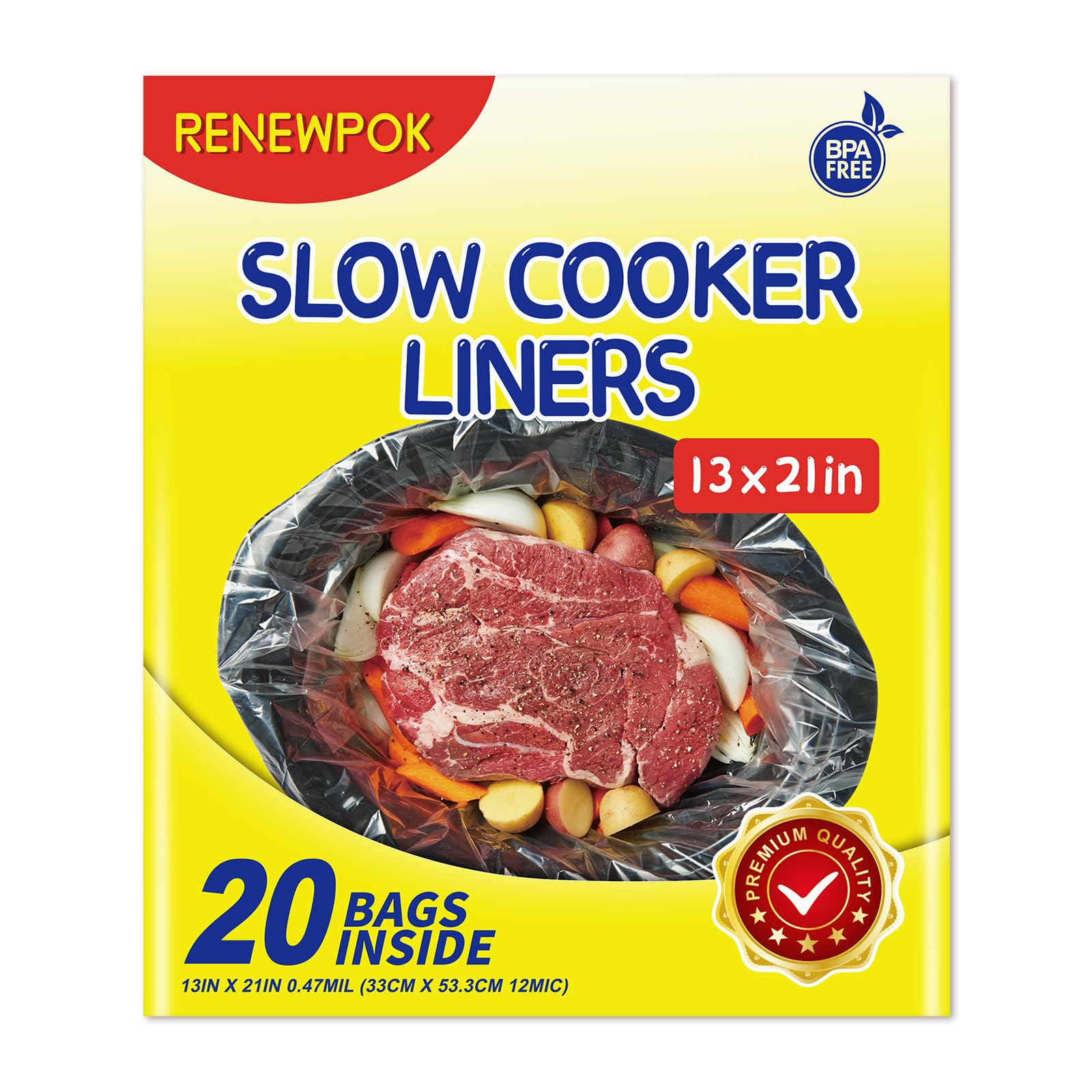 Slow Cooker Liners 3-8 Quart Cooking Bags Large Size 13x 21 Disposable Slow Cooker Bags Oval For Crock