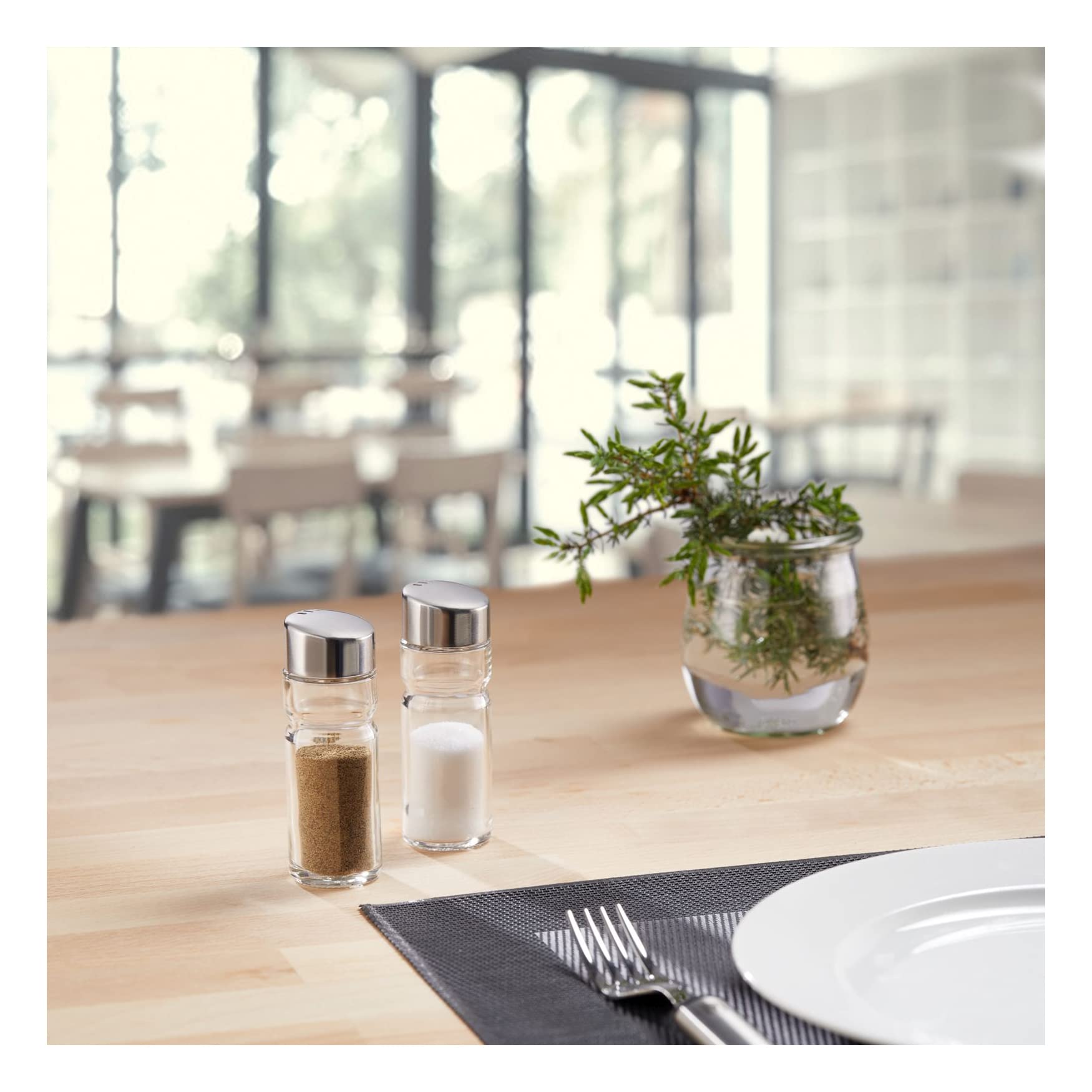 Westmark Contenitori per spezie universali, 12 pezzi, Capacità: 40 ml l'uno, Vetro/Acciaio inox, Wien, Argento/Trasparente, 650722E2