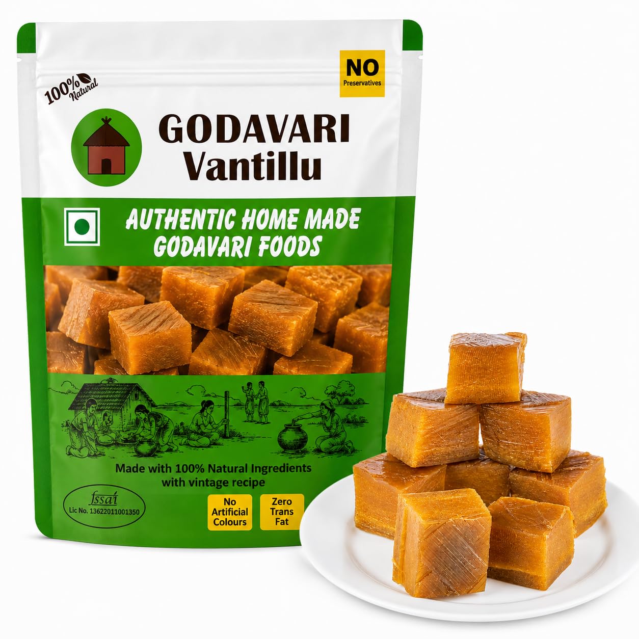 Godavari Vantillu Aam Papad Andhra Style | Bellam Mamidi Tandra | Mango Jelly | Jaggery Sun Dried Mango Leather | No Preservatives | Handcrafted Layered Sweet | Traditional Telugu Fruit Snack | 250g