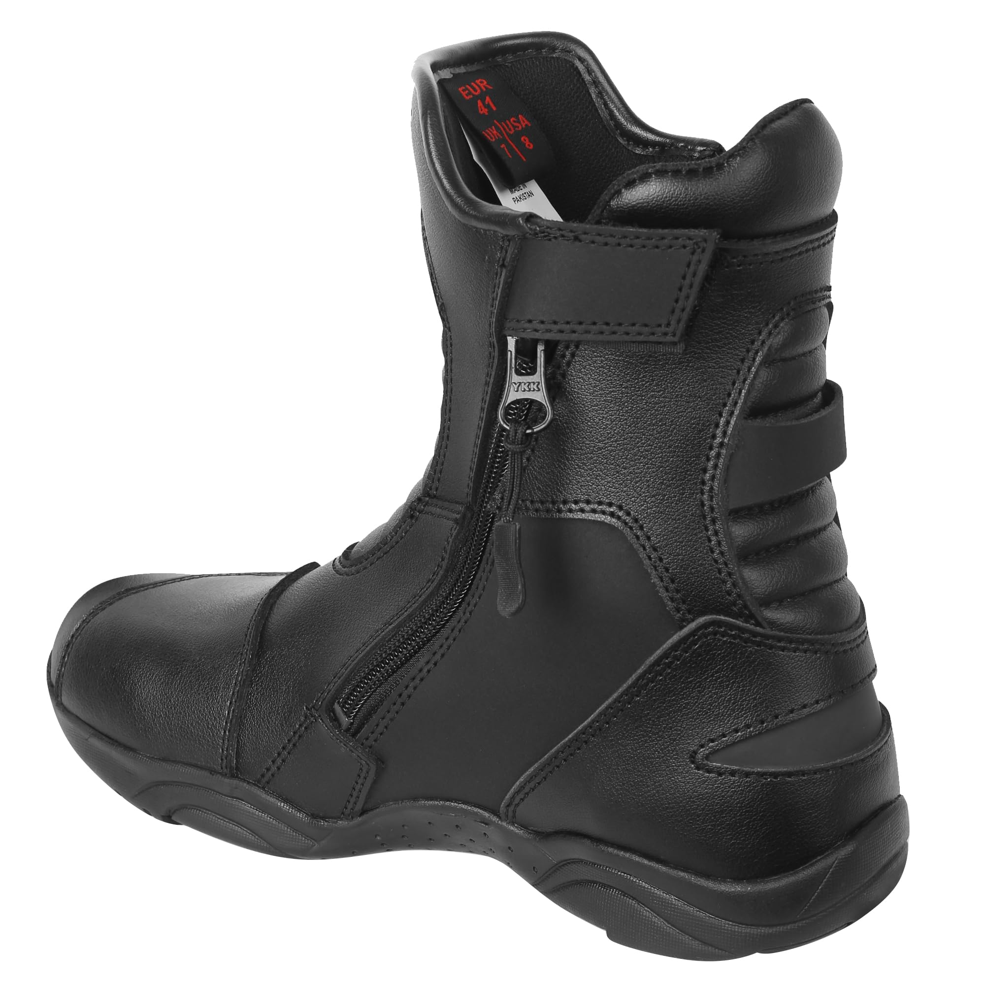 Stivali Moto Unisex in Pelle con Protezioni Rinforzate, Suola Antiscivolo e Chiusura Stivali da Moto da uomo