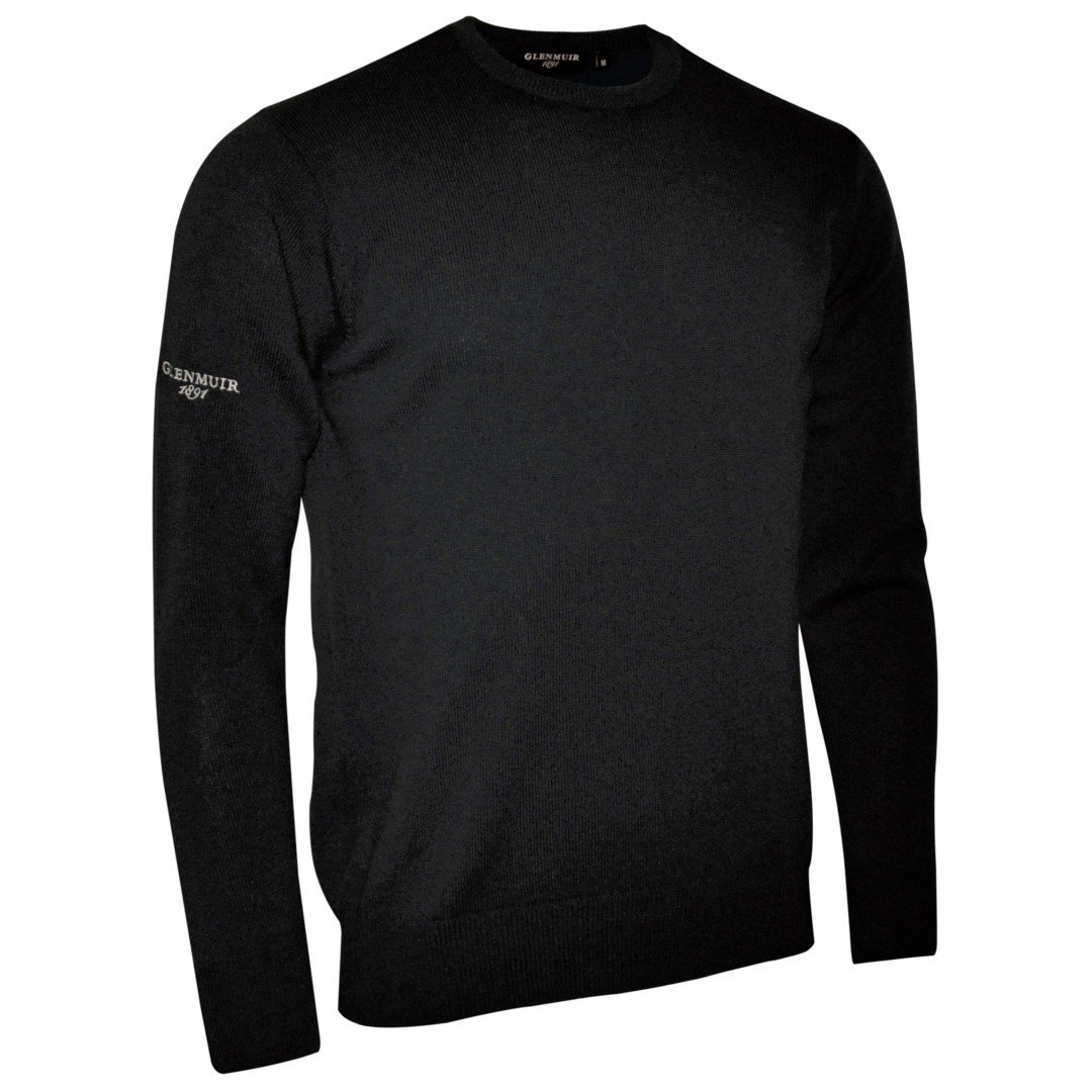 Glenmuir Morar Crew Neck Lambswool Sweater Black XXL