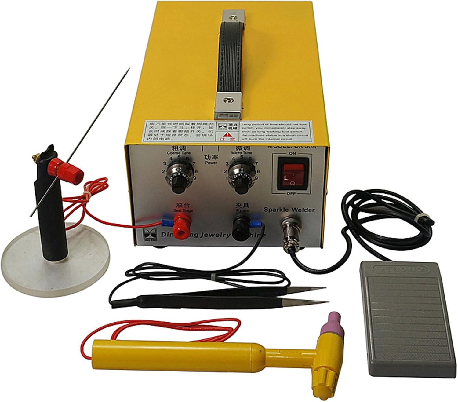 Jewelry Spot Welder Kit DIY Pulse Sparkle Spot Jewelry Welder Professional Soldering Machine Gold Silver Steel Jewelry Welder with Foot Pedal for Hardware Gold Silver Steel,110V-30A