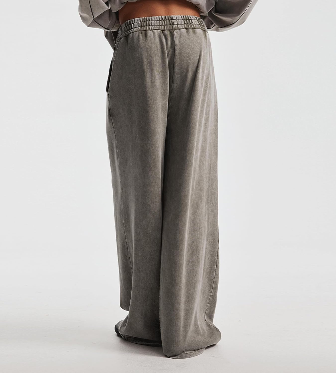 Colorful world Mens Sweatpants Acid Washed Elastic Waist Drawstring Sweat Pants Cotton Baggy Pant with Pockets(Coffee,L) - Image 6