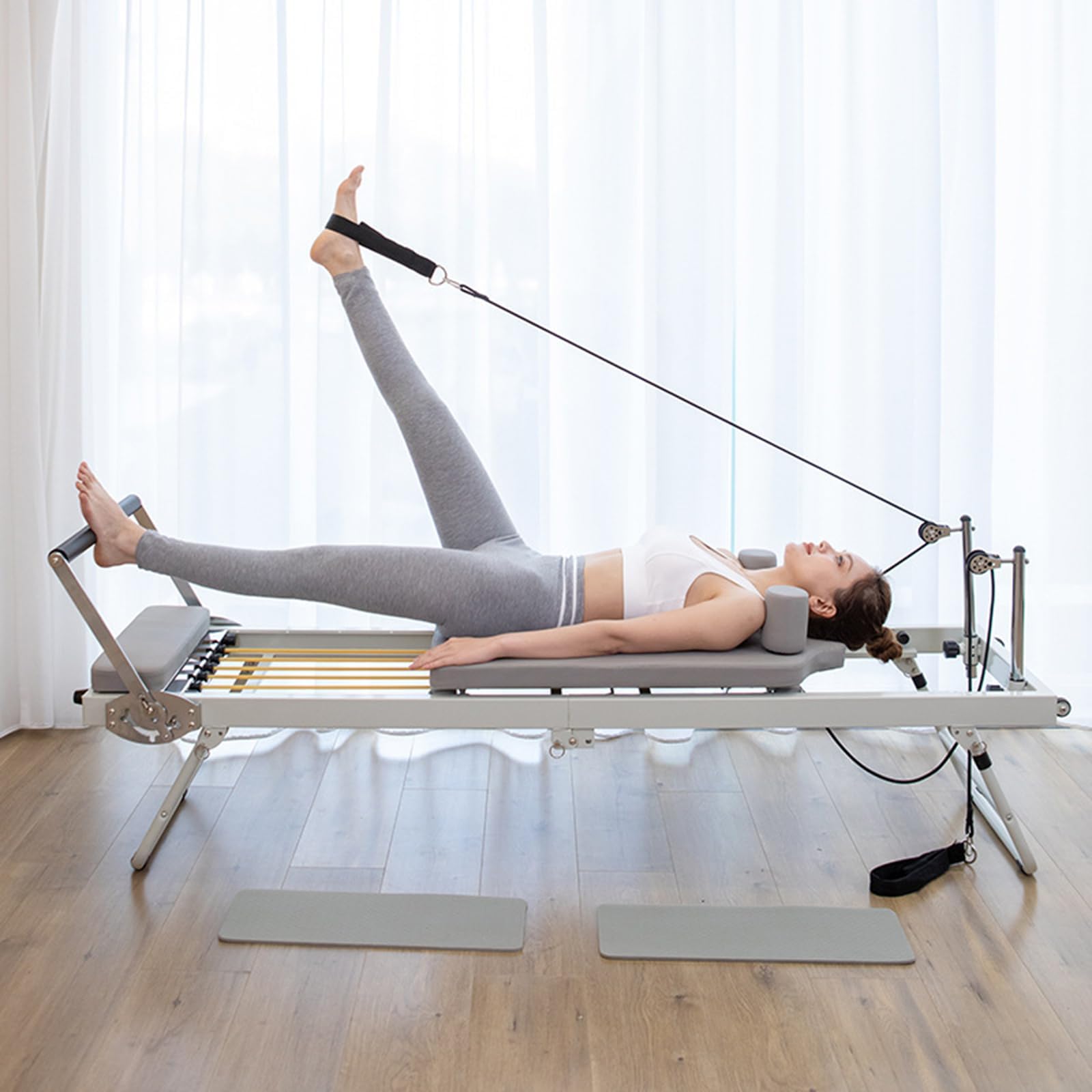 Foldable Pilates Reformer, Pilates Machine & Equipment for Home Use and Gym Workout, Suitable for Beginners and Intermediate Users