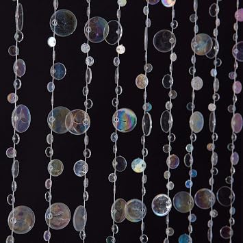 3FTx6FT Faux Crystal Iridescent Acrylic Bubbles Beaded Curtain Doorway Curtains for Room Divider Closet Party Wedding Kids Bedroom Backdrop Decoration
