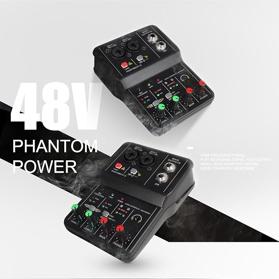 USB Audio Interface 16-bit/49 KHz Audio Mixer Console Interface for Recording