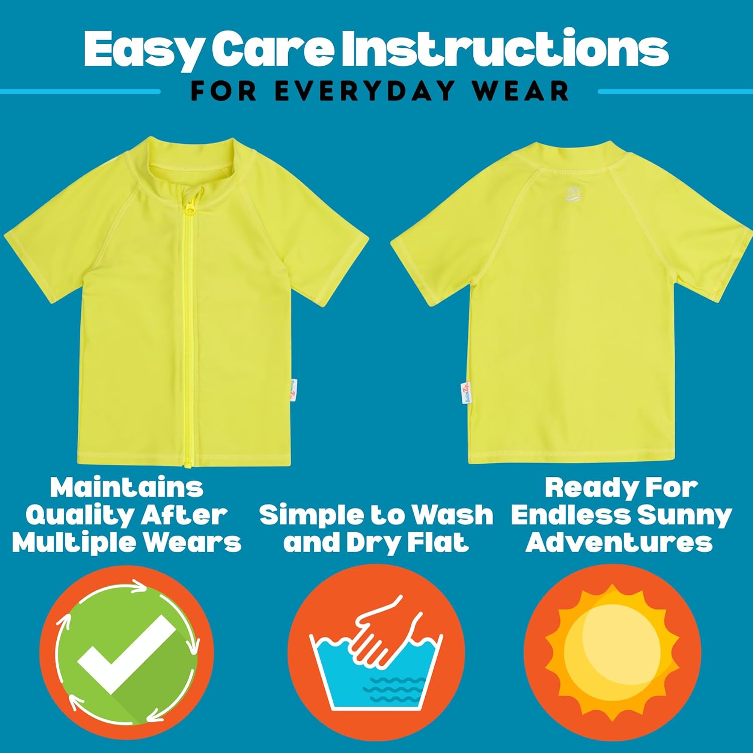 SwimZip UPF 50+ Short Sleeve Rash Guard for Boys' and Girls' - Baby, Toddler, Kids - Image 5