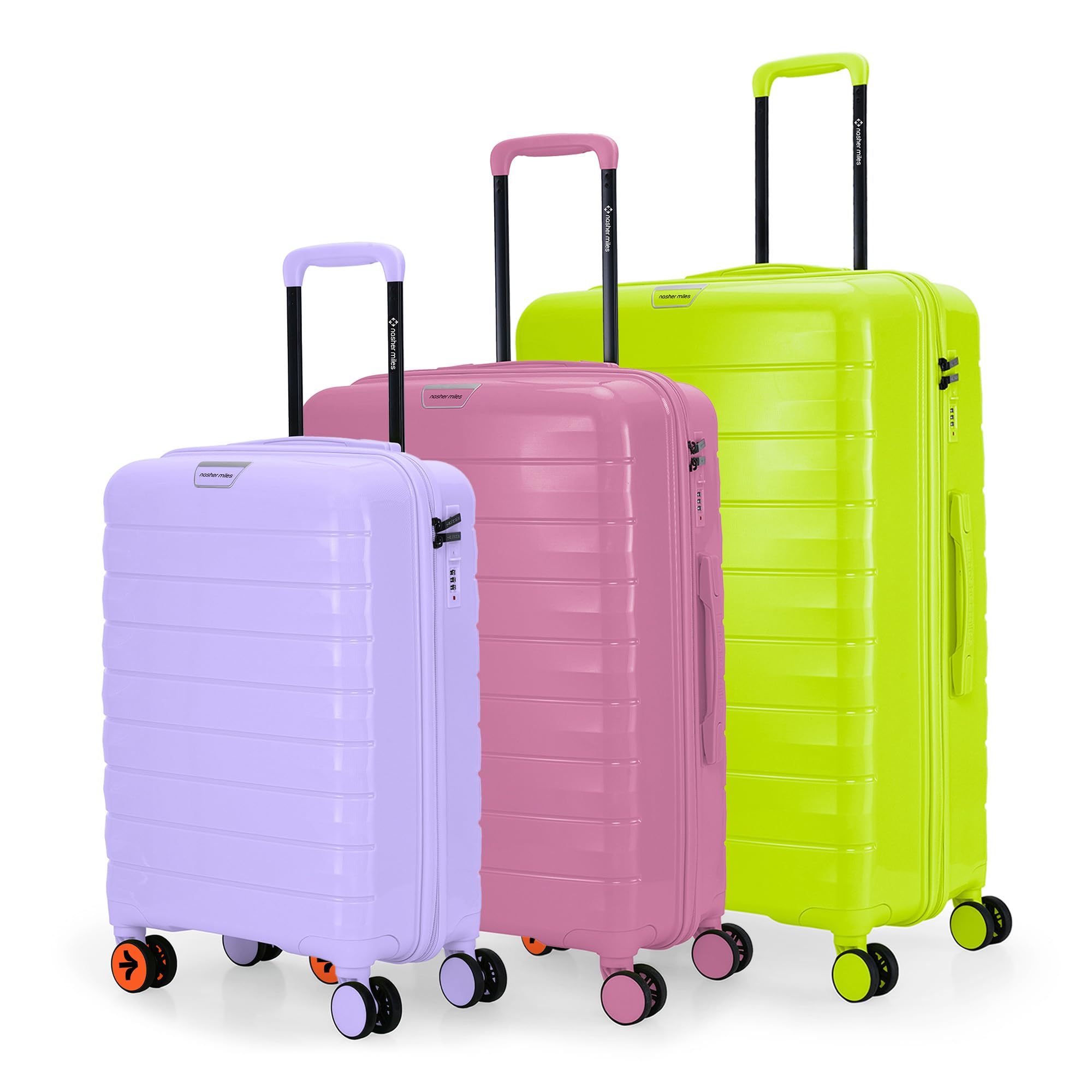 Vienna Hard-Sided Polypropylene Luggage Set of 3 | 55cm, 65cm & 75cm | 8 Wheels Small, Medium & Large Trolley Bag for Travel | Suitcase (Multicolor)-image-9