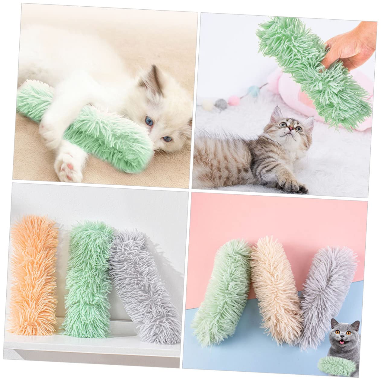 Yardwe 3er-Sets Bundle Spielzeug Katzenspielzeug Kissenform Interaktives Katzenspielzeug Für Den Innenbereich Kauspielzeug Für Kätzchen 3 Stück * 3
