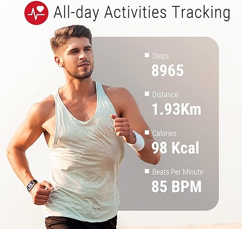 Miniatura 7 de ZURURU Monitor de actividad física delgado, reloj inteligente con frecuencia cardíaca, oxígeno en sangre y monitor de sueño, rastreador de actividad